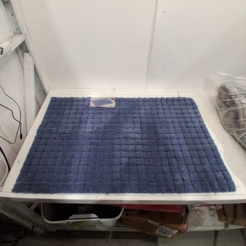 MINERAL SPRING PLUSH GRID BATH MAT - 2FT X 3FT - BLUE (MODEL: 1796299) image 2
