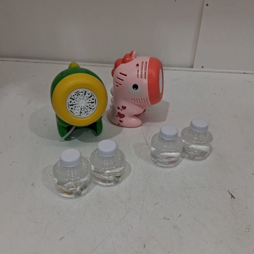 2PK SYNCFUN DINOSAUR MINI BUBBLE MACHINES - PINK AND GREEN (ITEM: 90274) image 3