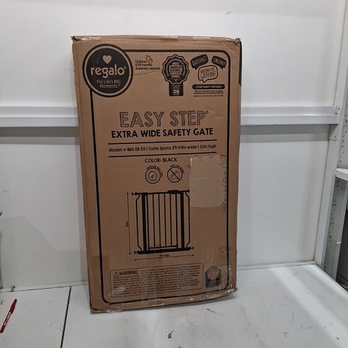 REGALO EASY STEP EXTRA WIDE SAFETY GATE - 29'' - 49" X 30" - BLACK (MODEL: 1164 EB DS) image 4