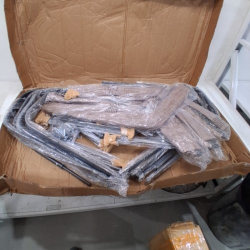 6PK JEAREY OUTDOOR STACKABLE PATIO CHAIR - 330LBS MAX - COFFEE - (MODEL: A045-015-001-016) image 4