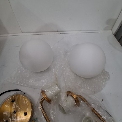 3-LIGHT SEMI-FLUSH MOUNT CEILING LIGHT FIXTURE - GOLD/WHITE (MODEL: LYC009GD-3) image 3