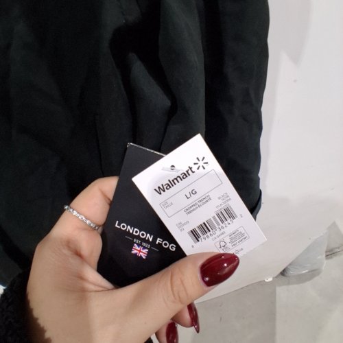 WOMEN'S LONDON FOG CROPPED TRENCH COAT - LARGE - BLACK image 3