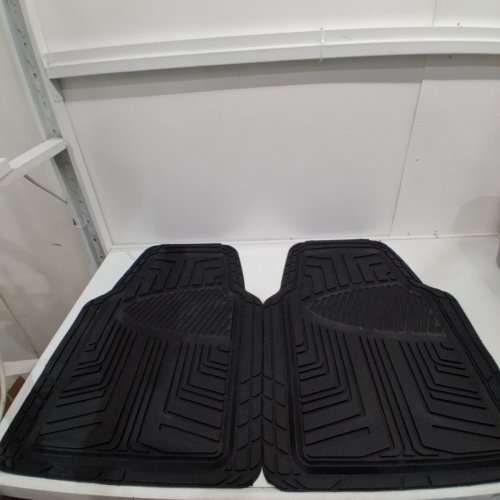 2PK AMAZON BASICS ALL SEASON TRIMMABLE RUBBER FLOOR MATS FOR CARS - BLACK image 2