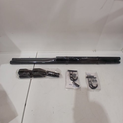 ADJUSTABLE TENSION CURTAIN ROD WITH INSTALLATION KIT - 94-122" - BLACK image 2