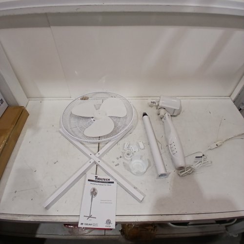 TOOLTECH 3-SPEED OSCILLATING PEDESTAL FAN - 16" - WHITE (MODEL: 100077) image 3