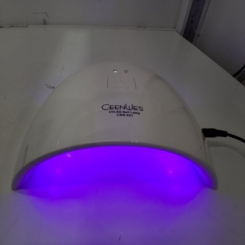 CEENWES 9C UVLED NAIL LAMP, PROFESSIONAL AC POWER SUPPLY, WITH MANICURE KIT, WHITE/PINK. image 2