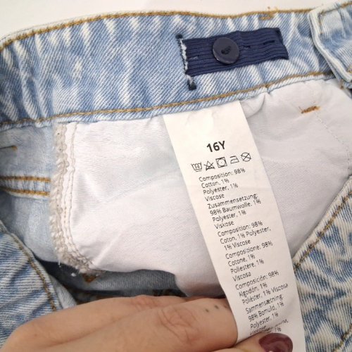 GIRL'S DISTRESSED DENIM SHORTS - 16Y - LIGHT BLUE image 3