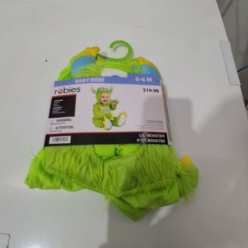 4PC TODDLER RUBIES LIL' MONSTER COSTUME - 0-6 MONTHS - GREEN/BLUE/YELLOW image 2