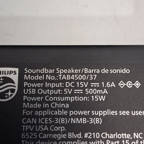 PHILIPS 2.1 CHANNEL BLUETOOTH SOUNDBAR SPEAKER WITH WIRELESS SUBWOOFER - BLACK - (MODEL:TAB4500/37) image 6