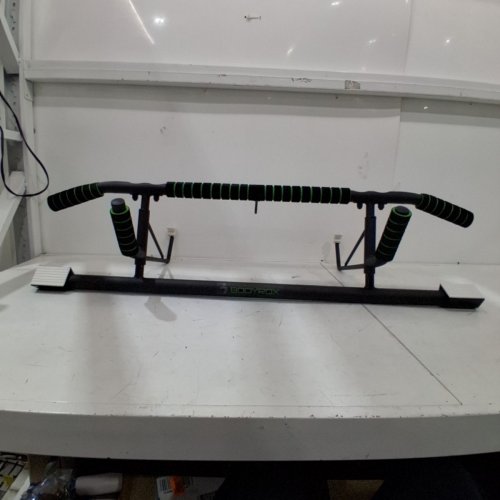 BODYROX 4-GRIPS FOLDABLE DOORWAY PULL UP BAR - 400LB MAX - BLACK/GREEN image 2