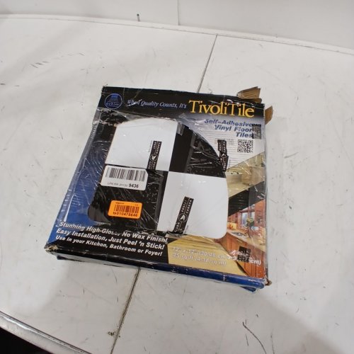 45PK TIVOLI PEEL & STICK SELF ADHESIVE VINYL FLOOR TILES - 12" EACH - BLACK AND WHITE - (MODEL: FTVSO10345) image 2