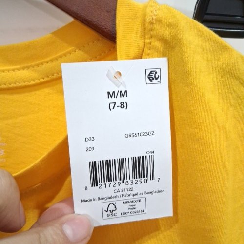 GIRL'S SHORT SLEEVE T-SHIRT - MEDIUM (7-8) - YELLOW (STYLE: GRS61023GZ) image 3