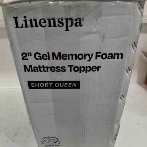 LINENSPA 2" GEL MEMORY FOAM MATTRESS TOPPER - SHORT QUEEN - BLUE (MODEL: LS20RQ30GT) image 3