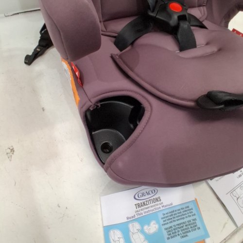 GRACO TRANZITIONS 3-IN-1 LIGHTWEIGHT ADJUSTABLE HEIGHT HARNESS BOOSTER CAR SEAT WITH CUP HOLDERS - 100LB MAX WEIGHT - ELOISE PURPLE (MODEL: 2217080) image 4