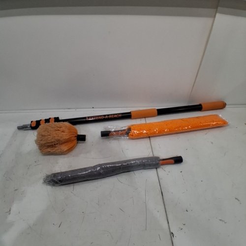 3PC EXTEND - A -REACH HIGH REACH DUSTER KIT WITH EXTENSION POLE - 12FT- ORANGE /BLACK image 2