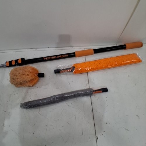 3PC EXTEND - A -REACH HIGH REACH DUSTER KIT WITH EXTENSION POLE - 12FT- ORANGE /BLACK image 4