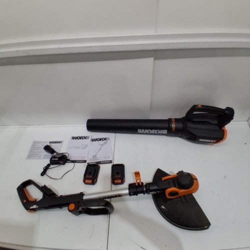 WORX POWER SHARE COMBO KIT WITH LEAF BLOWER, TRIMMER/EDGER, AND X2 BATTERIES WITH CHARGER - ORANGE/BLACK (MODEL: WG163.9/WG547.9) image 5