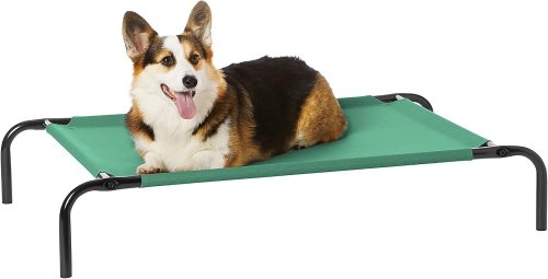 AMAZON BASICS COOLING BREATHABLE ELEVATED DOG BED WITH METAL FRAME - 43" X 26" X 7.5" - GREEN (MODEL: 2007M-GN) image 2