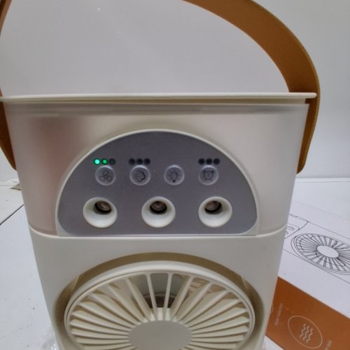 SMALL PORTABLE MISTING SPRAY AIR COOLING FAN WITH LIGHTS - YELLOW image 2