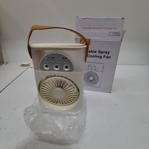 SMALL PORTABLE MISTING SPRAY AIR COOLING FAN WITH LIGHTS - YELLOW image 3