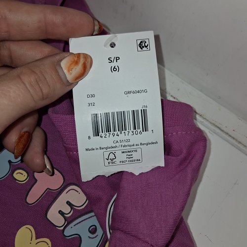 2PC GEORGE GIRLS 'BES-TEAS' PAJAMA SET - SMALL - PURPLE image 2