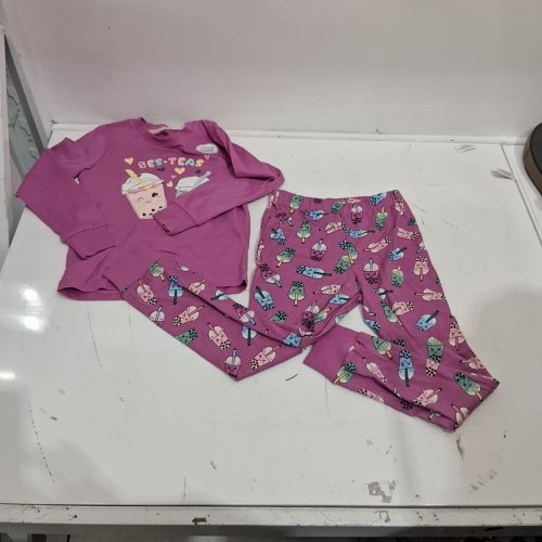 2PC GEORGE GIRLS 'BES-TEAS' PAJAMA SET - SMALL - PURPLE image 3