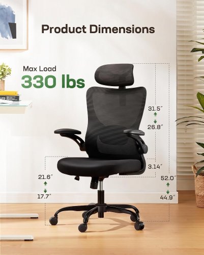 OFFICE CHAIR WITH ERGONOMIC BACK - 360 DEGREE SWIVEL - BLACK (MODEL: MSOC10) image 2