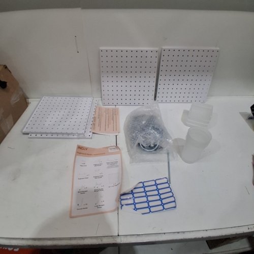 70PC INCLY PEGBOARD HOOKS ASSORTMENT WITH PEGBOARDS - 12" X 12" - WHITE image 2