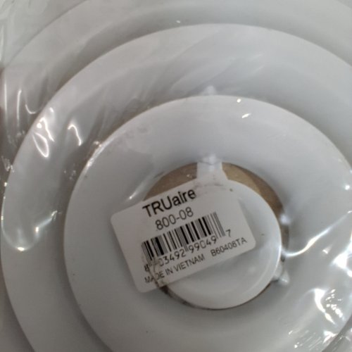 8PK TRUAIRE DUCT OPENING COVER ROUND RESIDENTIAL CEILING DIFFUSER - 8" - WHITE (MODEL: 800-08) image 2
