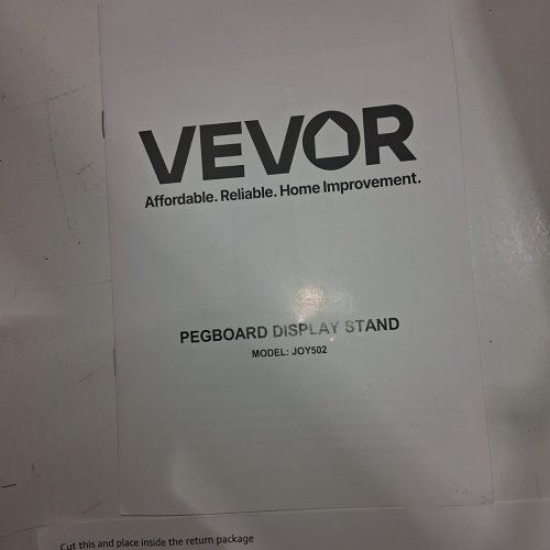 VEVOR STANDING PEGBOARD DISPLAY STAND STEEL WITH BASE PLATE CASTERS AND 30 HOOKS – 23.7" × 66" – BLACK (MODEL: JOY502) image 4