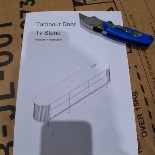 LATITUDE RUN MODERN SOLID AND MANUFACTURED WOOD TV STAND FOR TVS UP TO 80" - 70" - BROWN (MODEL: OB-JL-001) image 9