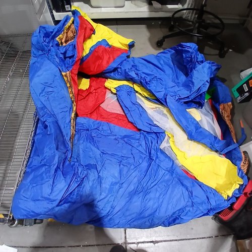 UMBALIR INFLATABLE BOUNCE HOUSE WITH 3 RACING SLIDES AND CLIMBING WALL - 12FT X 10FT - BLUE/RED/YELLOW - (MODEL:DFQHS2405229) image 3