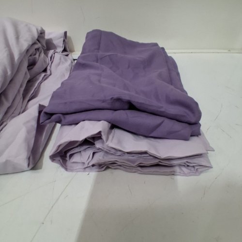 6PC REGENCY HEIGHTS BEDDING SET WITH COMFORTER, SHEETS, AND 2 PILLOWCASES - TWIN SIZE - PURPLE/WHITE image 4