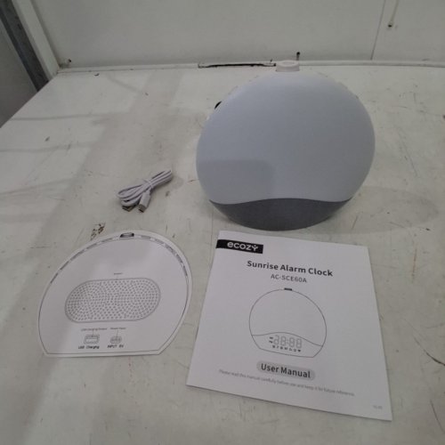 ECOZY SUNRISE WAKE-UP ALARM CLOCK/WHITE NOISE SOUND MACHINE WITH 26 SOOTHING SOUNDS, 17 RGB NIGHT LIGHTS, & BLUETOOTH SPEAKER - GREY (MODEL: AC-SCE60A) image 3