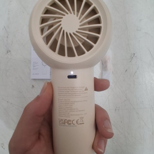 JISULIFE HANDHELD TURBO MINI PORTABLE HAND FAN - 7" - 5 SPEEDS - BEIGE image 2