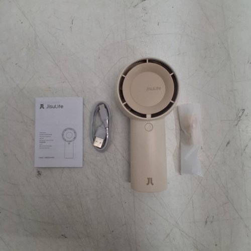 JISULIFE HANDHELD TURBO MINI PORTABLE HAND FAN - 7" - 5 SPEEDS - BEIGE image 3