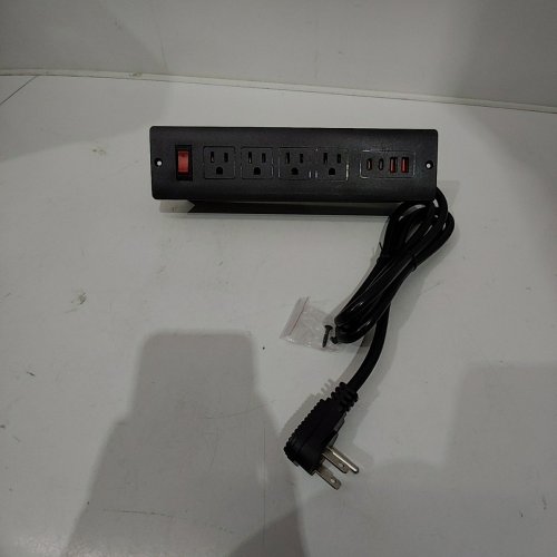 RECESSED USB & OUTLET POWER STRIP - BLACK image 3