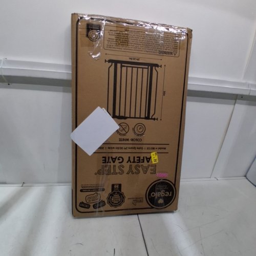 REGALO EASY-STEP METAL WALK-THROUGH PRESSURE MOUNT SAFETY GATE - 30"X29"-38.5" - WHITE (MODEL#: 1160 DS) image 4