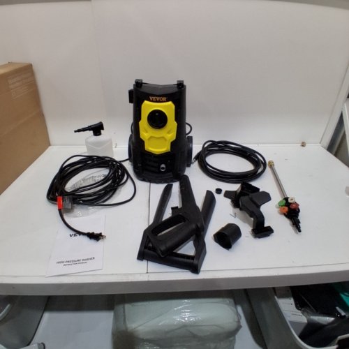 ELECTRIC PRESSURE WASHER WITH 5 QUICK CONNECT NOZZLES & FOAM CANNON - 2000 PSI MAX - 1.76 GPM - 1500W - 30FT HOSE - YELLOW AND BLACK (MODEL: HRT03S) image 3