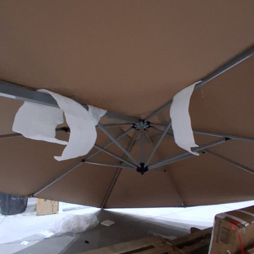 COSTWAY OFFEST CANTILEVER PATIO UMBRELLA - 10FT - BEIGE (MODEL: OP70233TN) image 2