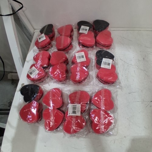 12 X 4PK HEART-SHAPED PADS - RED AND BLACK image 2
