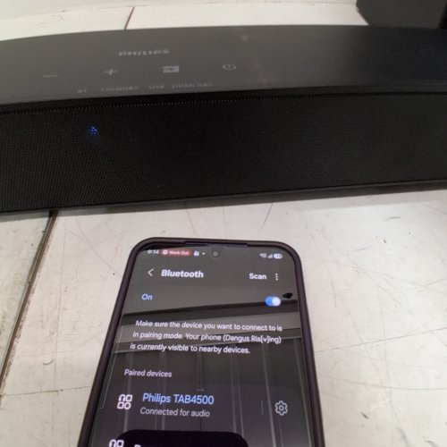 PHILIPS 2.1 CHANNEL BLUETOOTH SOUNDBAR SPEAKER WITH WIRELESS SUBWOOFER - BLACK - (MODEL:TAB4500/37) image 2