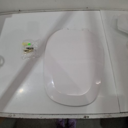 CENTOCO ELJER EMBLEM ELONGATED TOILET SEAT WITH SQUARE FRONT - WHITE (MODEL: EMB601-001) image 2