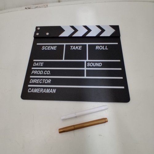 WOODEN MOVIE CLAPBOARD - 12" X 11" - BLACK/WHITE image 3