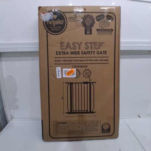 REGALO EASY STEP EXTRA WIDE SAFETY GATE - 29-49" X 30" - BLACK (MODEL: 1164 EB DS) image 3