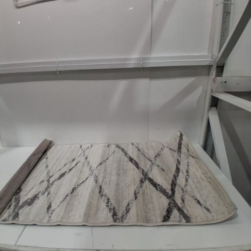 KOSHANI SPLASH COLLECTION STRIPED AREA RUG - 2FT 3" X 4FT - GREY / CREAM - (MODEL: 2846) image 2
