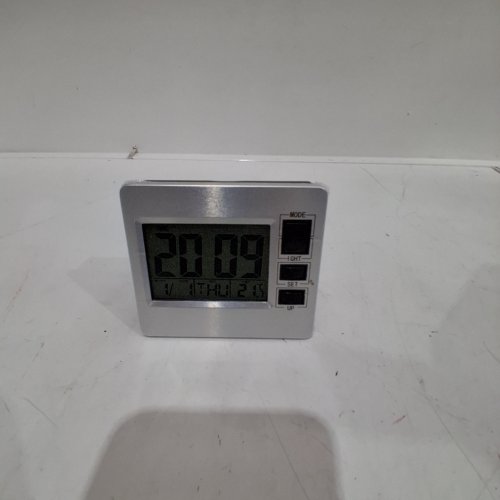 DIGITAL CALANDER ALARM CLOCK - 3.5" X 3"- SILVER image 3