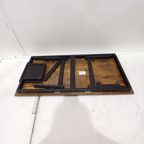SONGMIC ADJUSTABLE TILT TOP LAPTOP DESK BREAKFAST TRAY WITH DRAWER - RUSTIC DARK BROWN WOOD (MODEL: LLD110B01) image 2