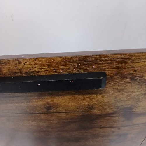 SONGMIC ADJUSTABLE TILT TOP LAPTOP DESK BREAKFAST TRAY WITH DRAWER - RUSTIC DARK BROWN WOOD (MODEL: LLD110B01) image 4