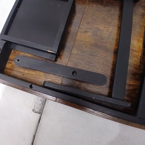 SONGMIC ADJUSTABLE TILT TOP LAPTOP DESK BREAKFAST TRAY WITH DRAWER - RUSTIC DARK BROWN WOOD (MODEL: LLD110B01) image 5